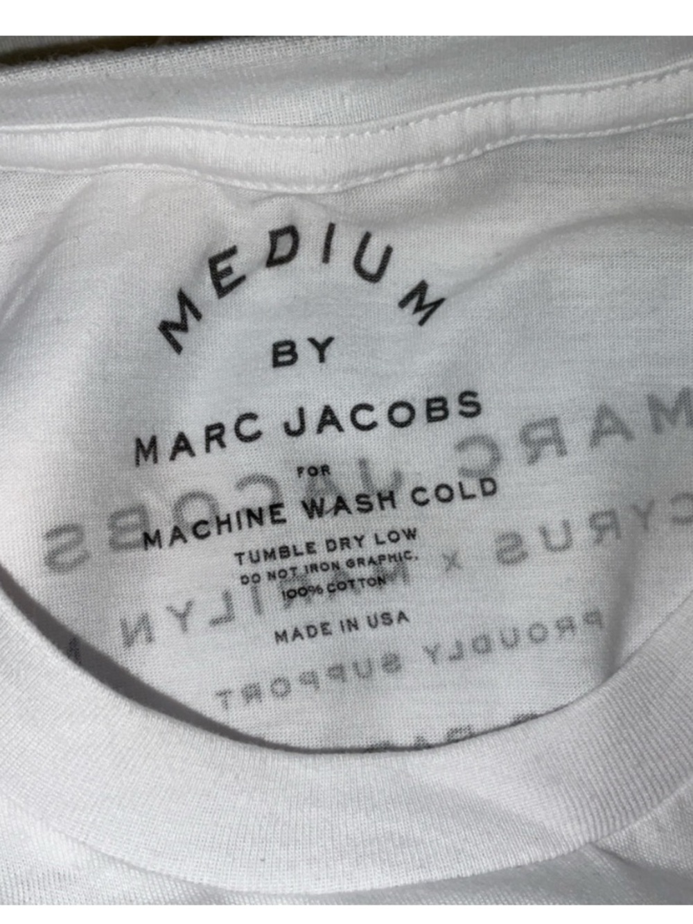 Marc Jacobs White Graphic Short Sleeve Tee with Multicolor Photo Print - Picture 3 of 3